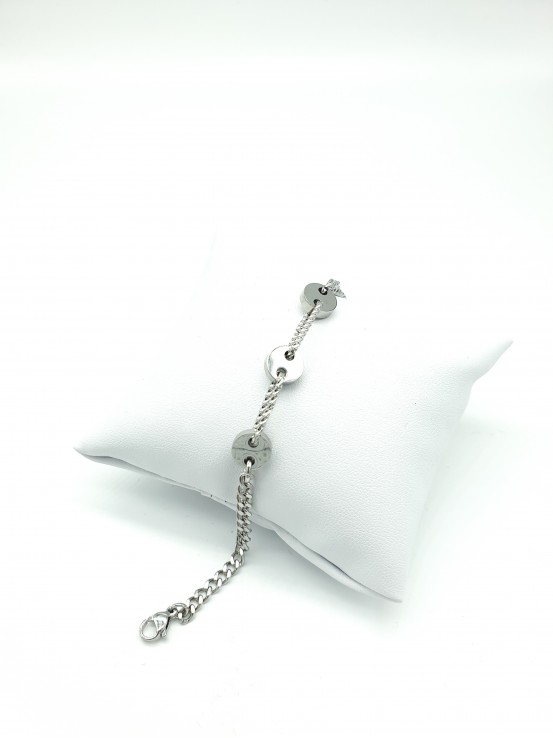 Βραχιόλι button ασημί