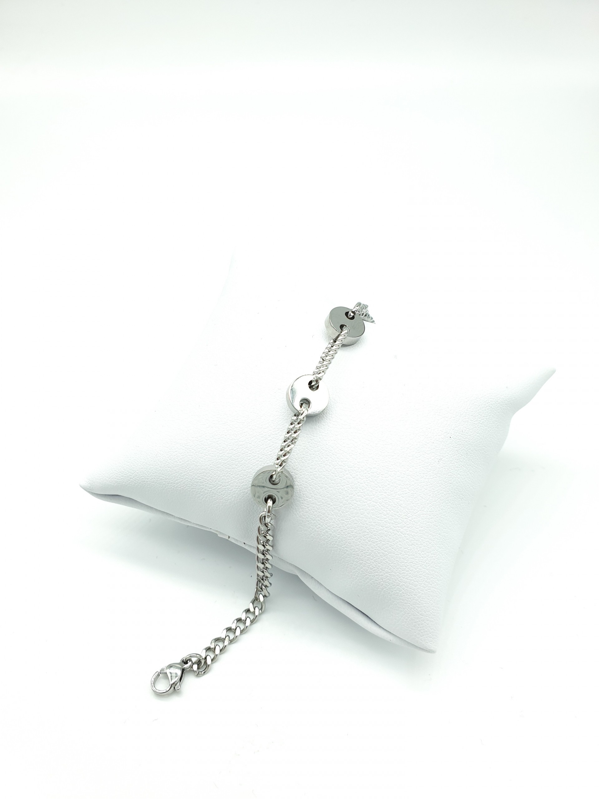 Βραχιόλι button ασημί