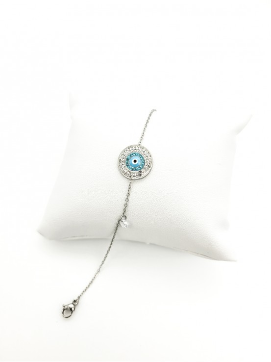 Βραχιόλι round-eye shiny ασημί