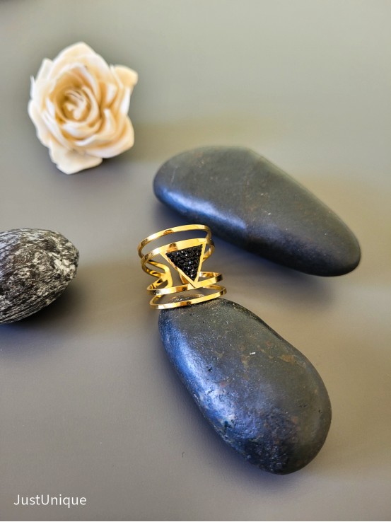 Δαχτυλίδι Solid χρυσό μαύρο