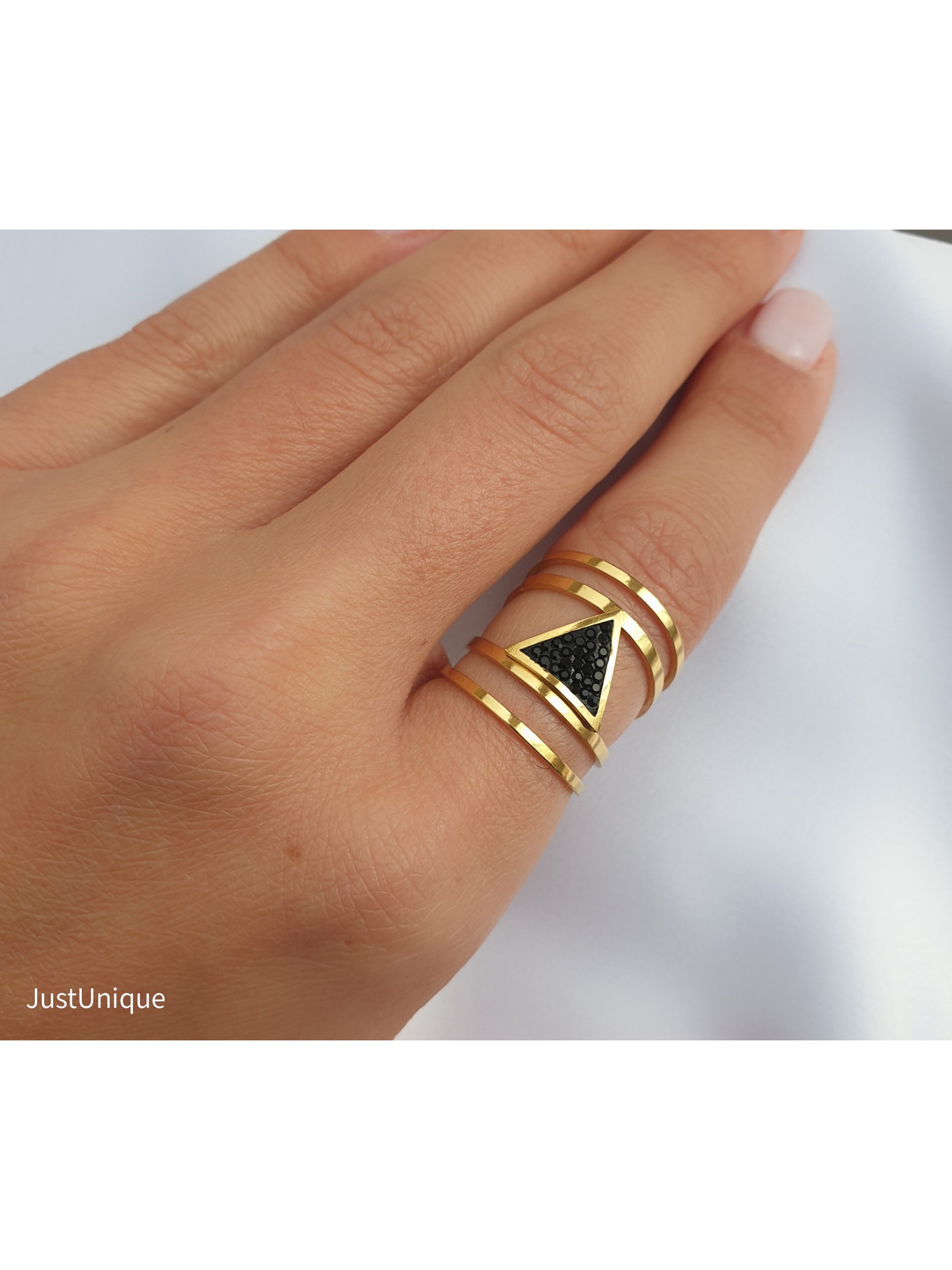 Δαχτυλίδι Solid χρυσό μαύρο