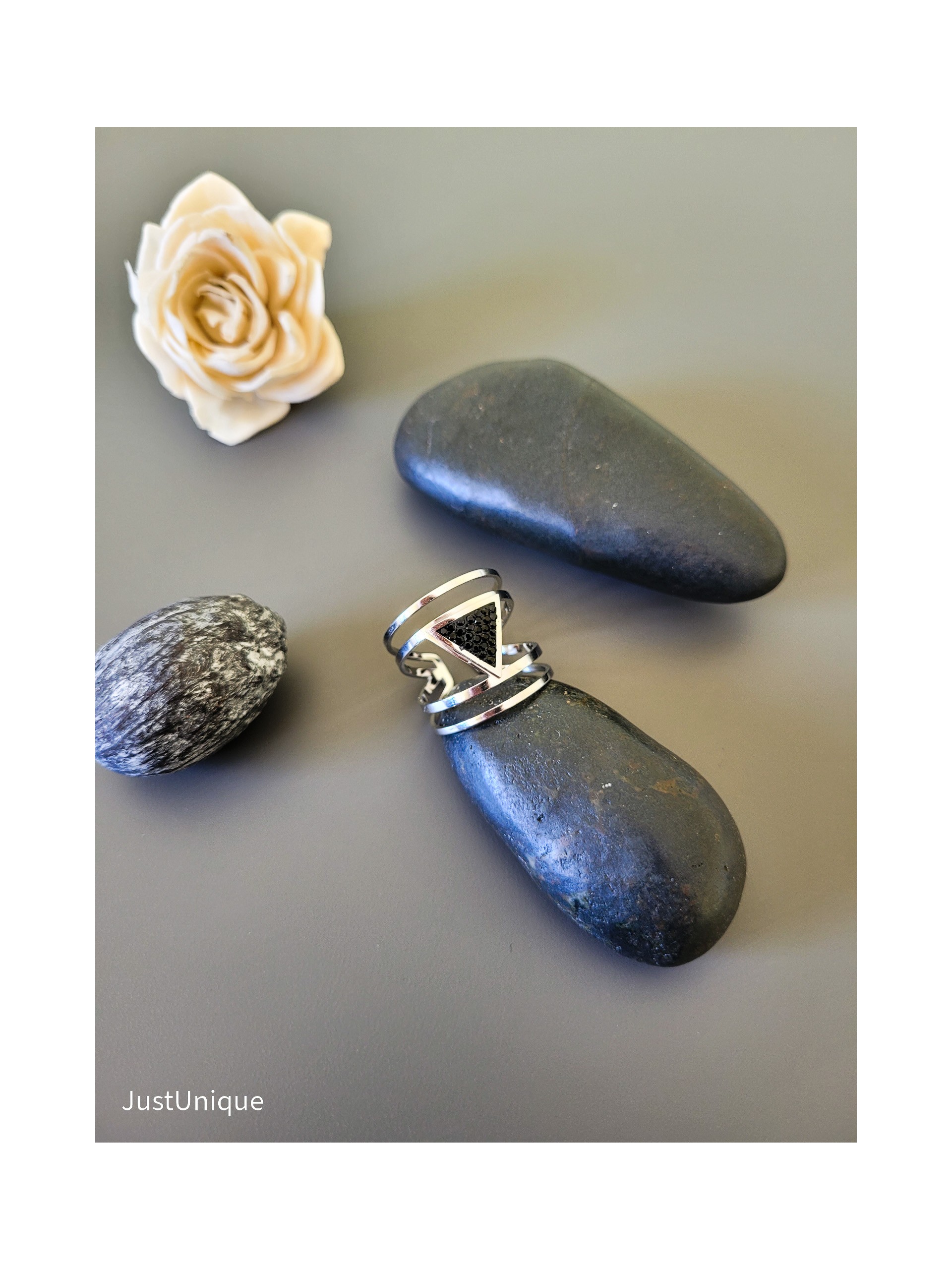 Δαχτυλίδι Solid ασημί μαύρο