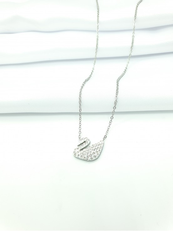 Κολιέ  white swan ασημί
