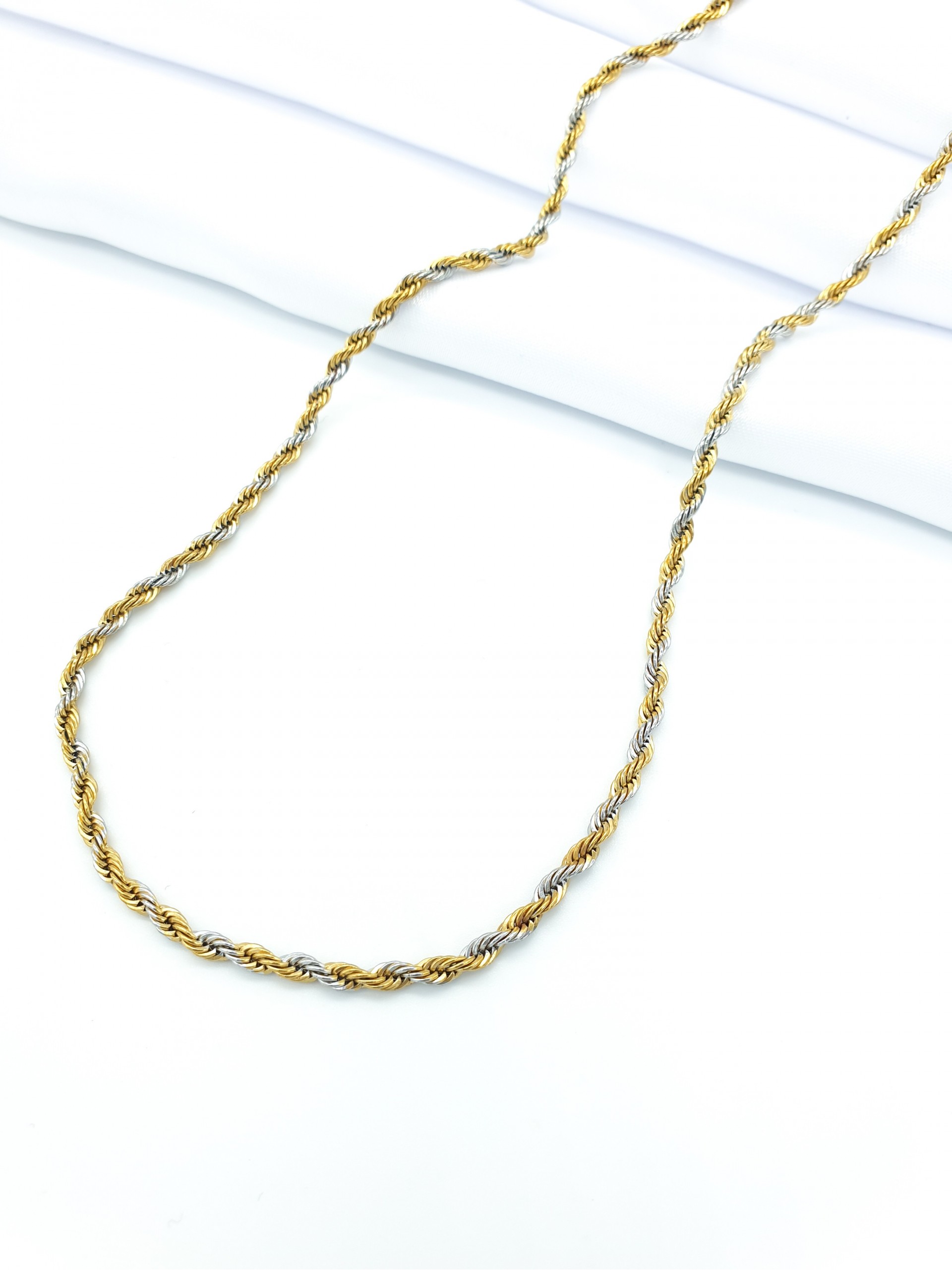 Κολιέ labyrinth ασημί χρυσό  50cm