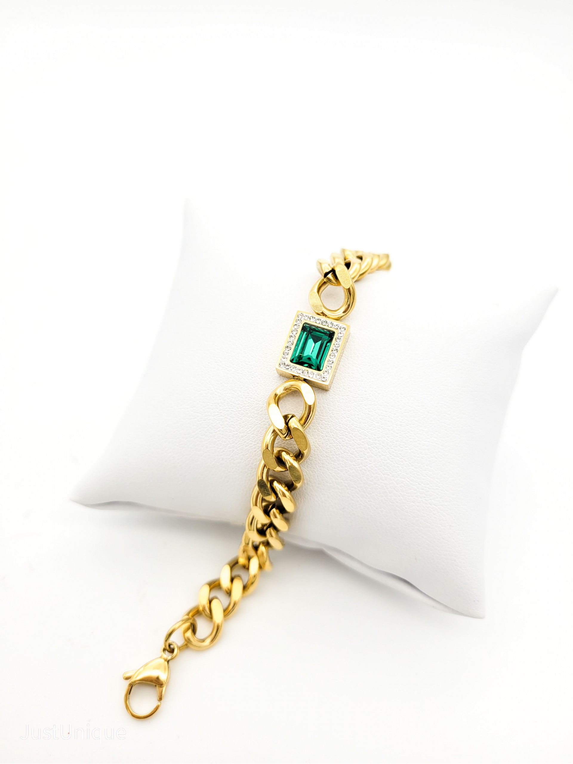 Βραχιόλι Esmeralda χρυσό σμαραγδί