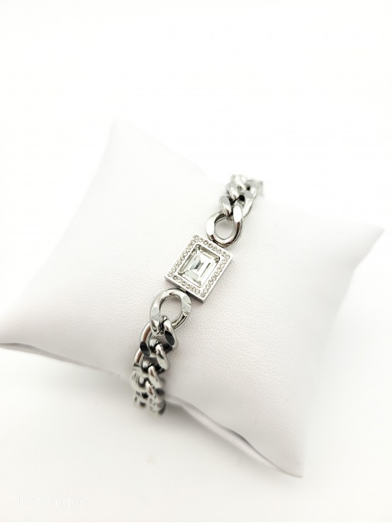 Βραχιόλι Esmeralda ασημί λευκό