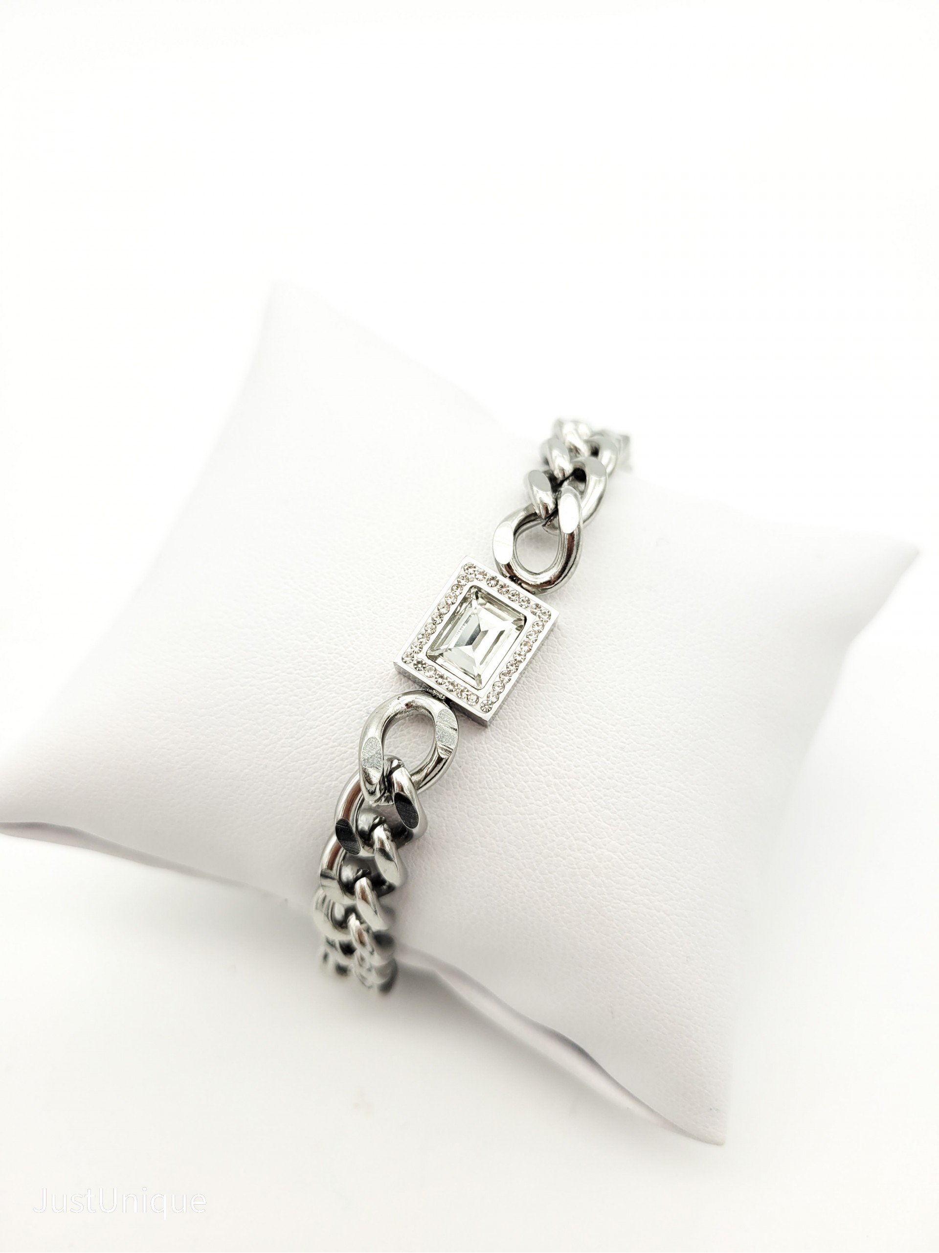 Βραχιόλι Esmeralda ασημί λευκό