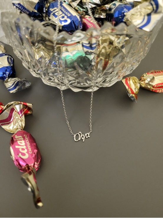 Κολιέ Όλγα ασημί