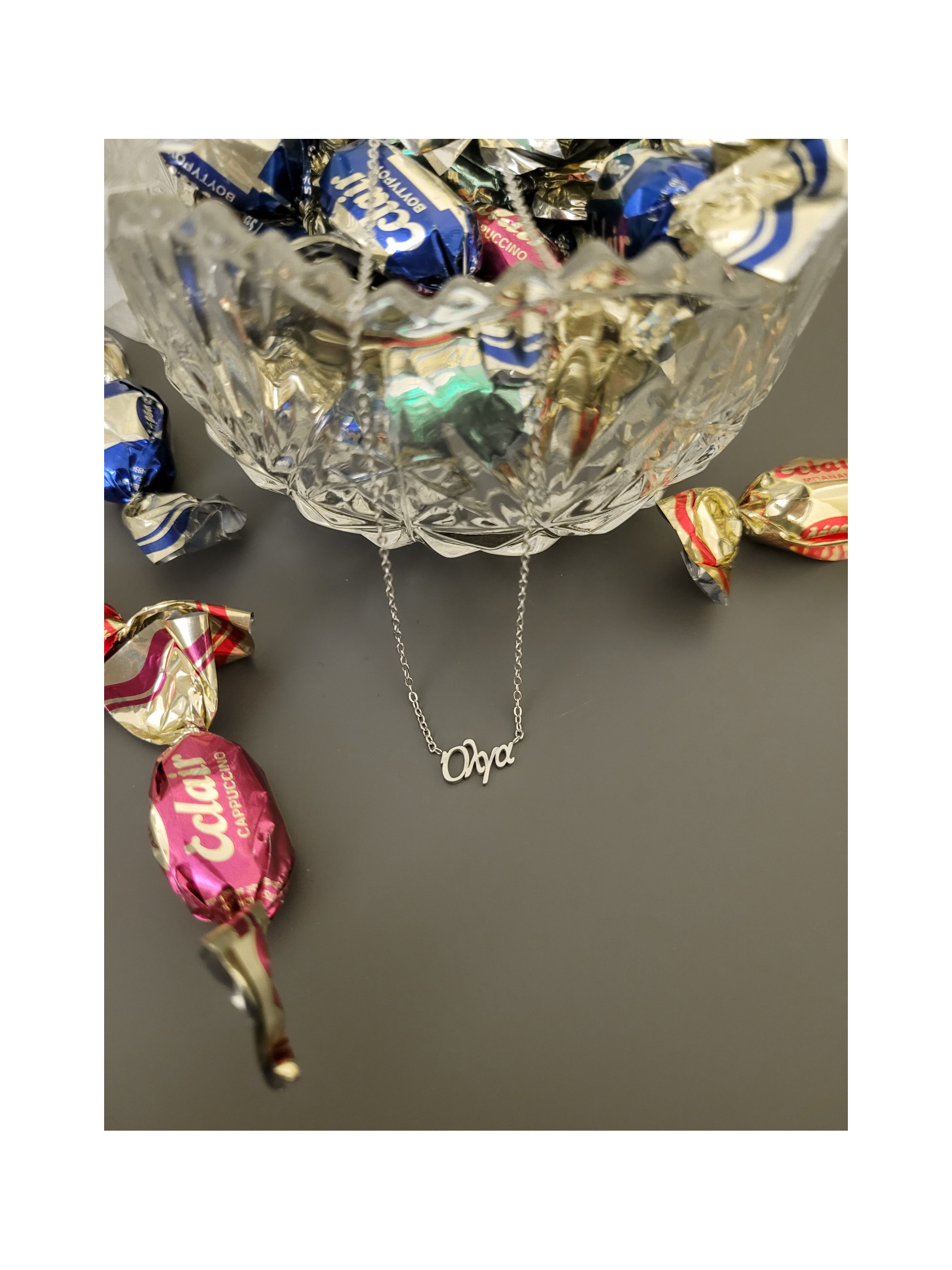 Κολιέ Όλγα ασημί