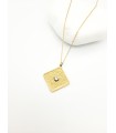 Κολιέ  Stamp χρυσό διάφανο