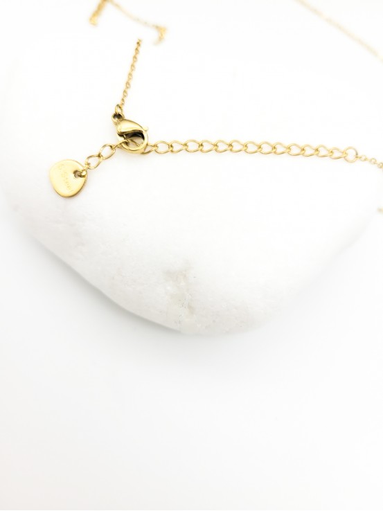 Κολιέ  Stamp χρυσό διάφανο