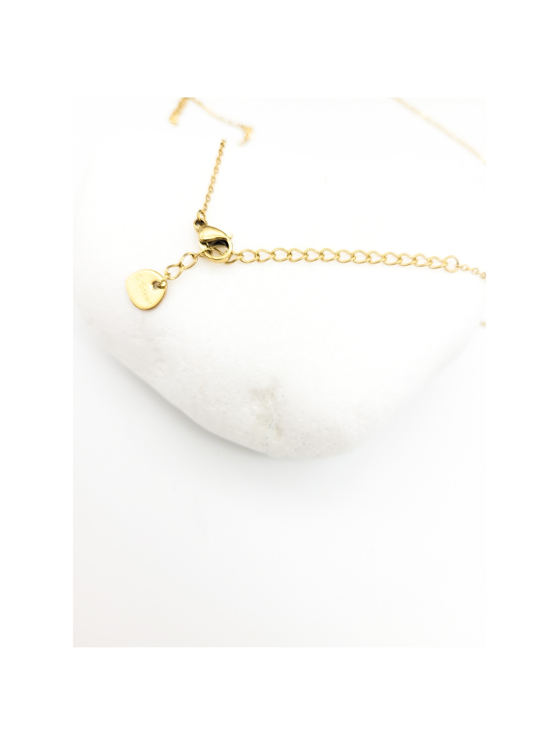 Κολιέ  Stamp χρυσό διάφανο