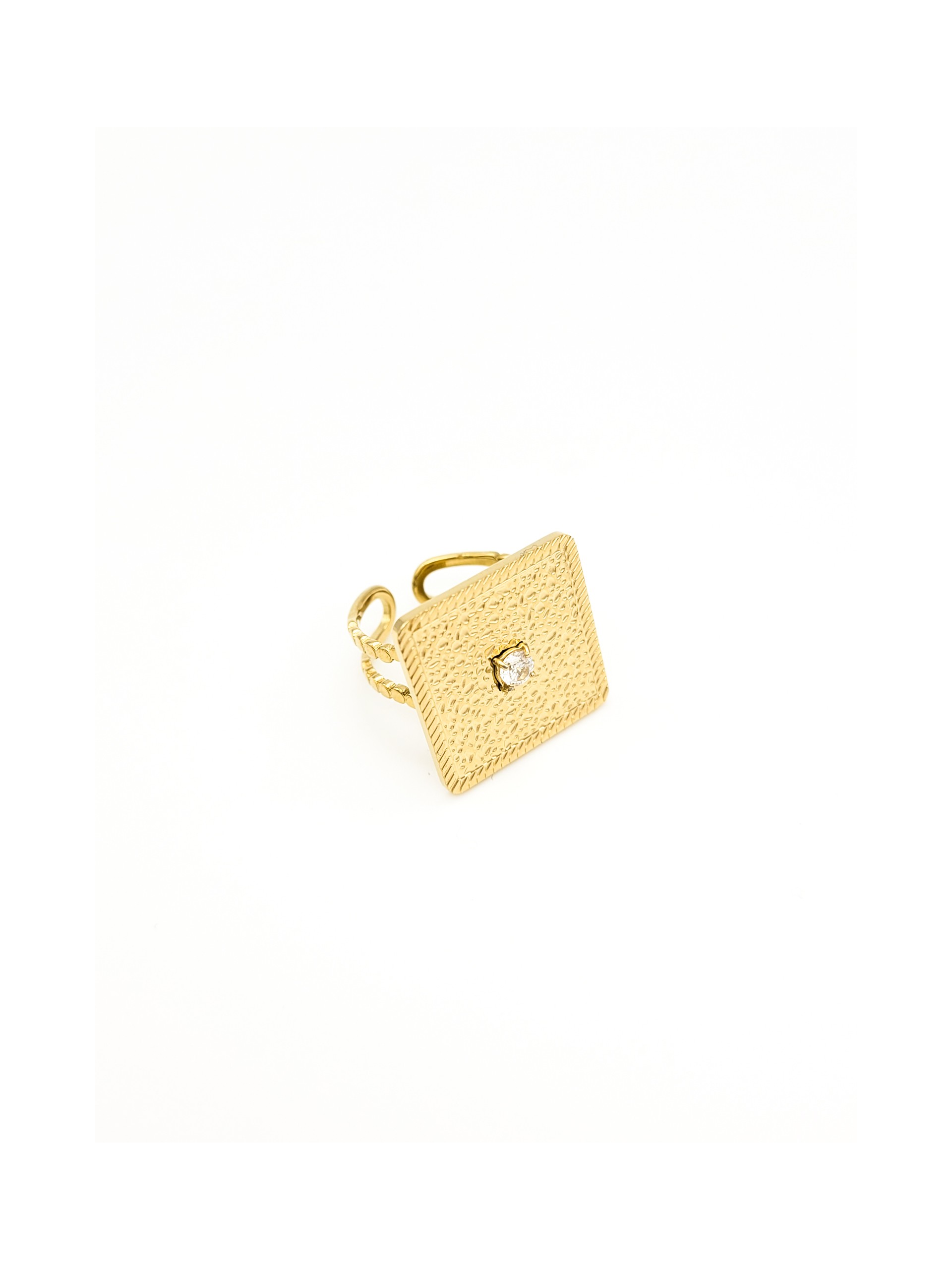 Δαχτυλίδι Stamp χρυσό διάφανο