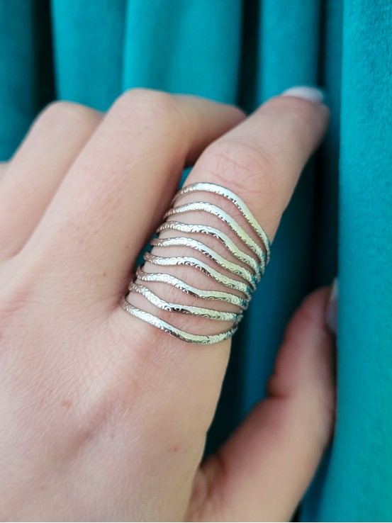 Δαχτυλίδι multi-string ασημί