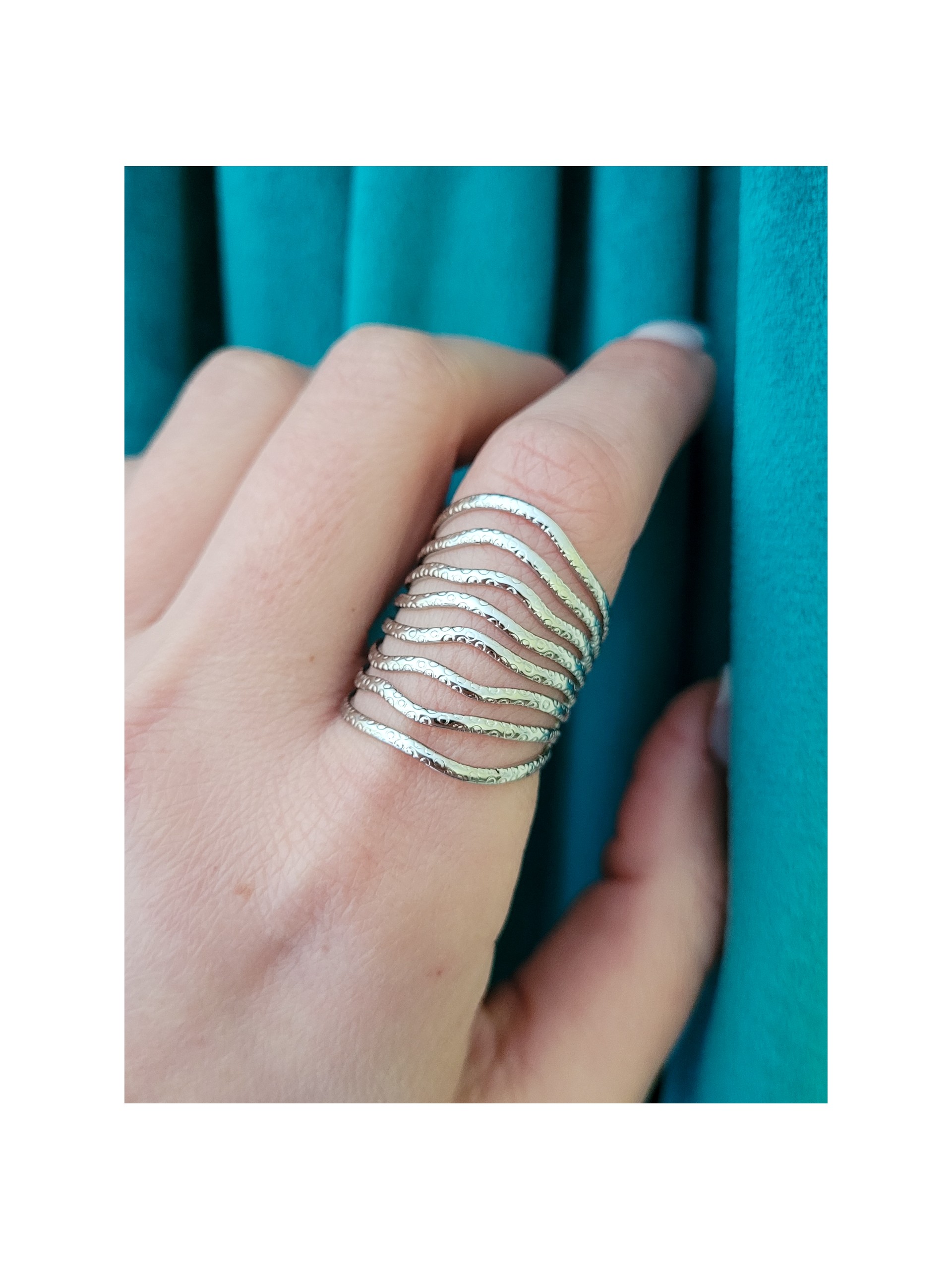 Δαχτυλίδι multi-string ασημί