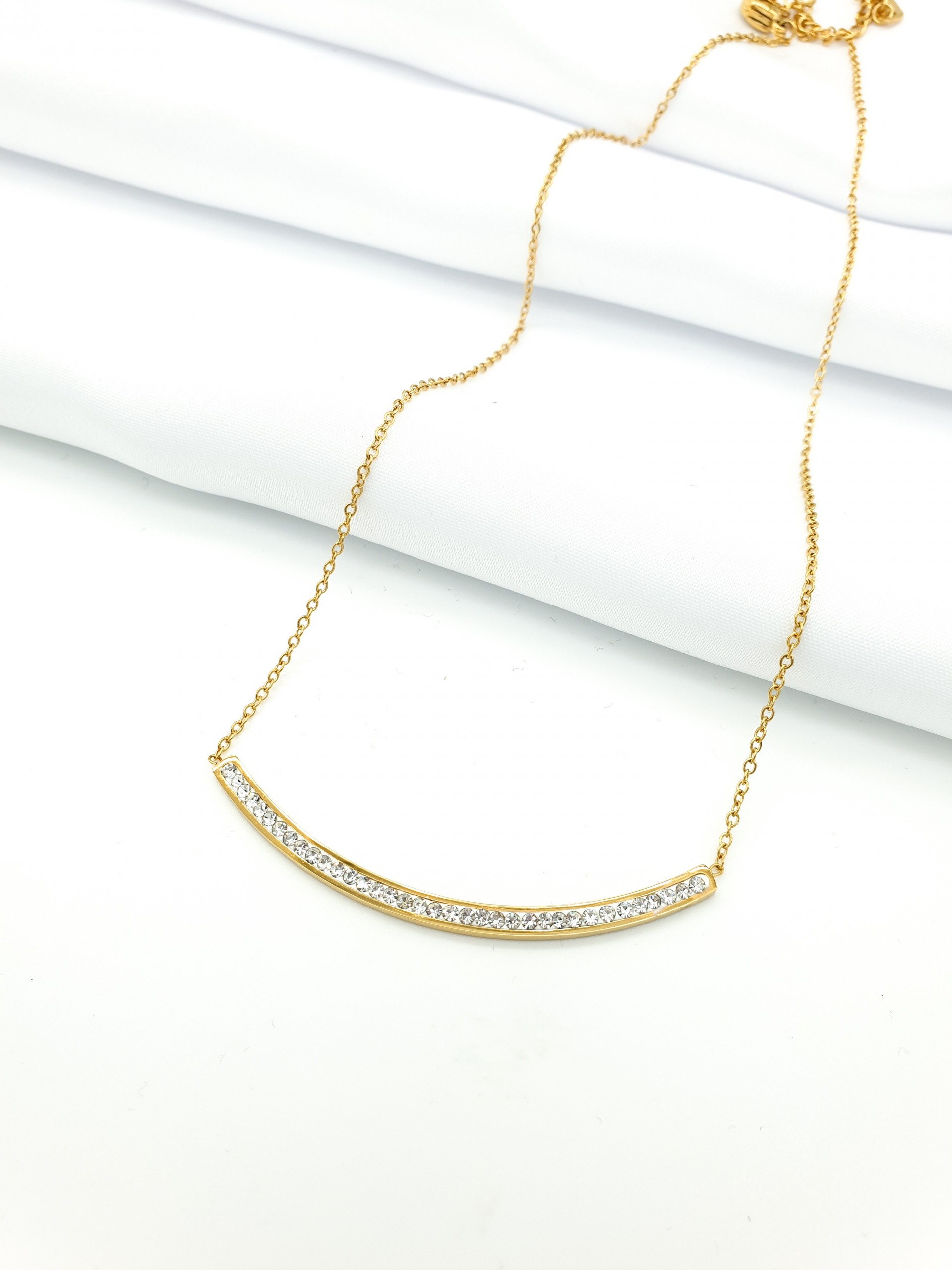 Κολιέ stick strass χρυσό