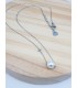 Κολιέ pearl cross ασημί