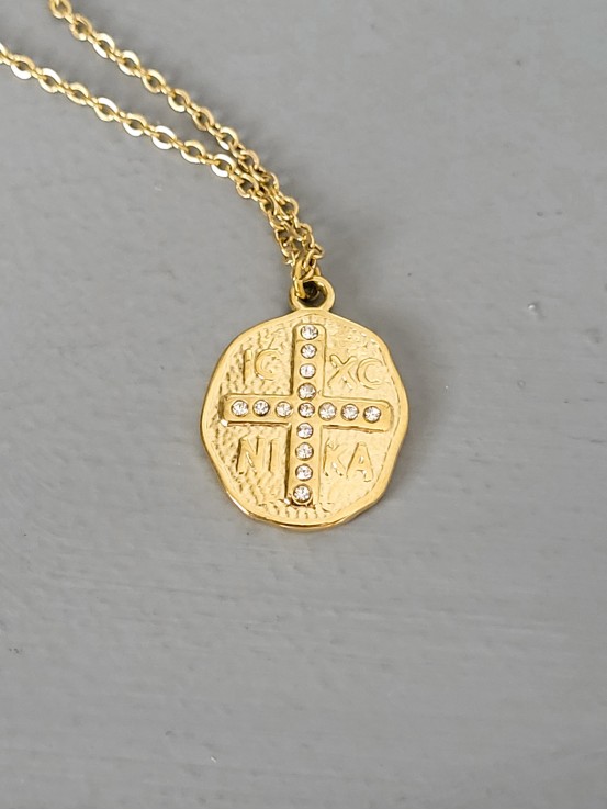 Κολιέ Κωνσταντινάτο shine cross χρυσό