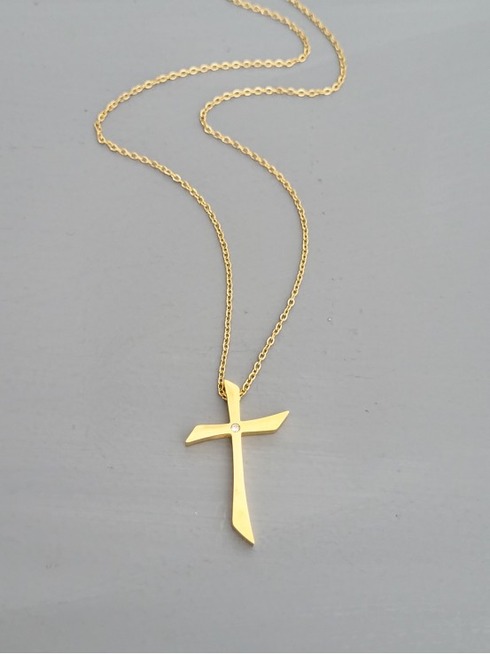 Κολιέ σταυρός specific χρυσό