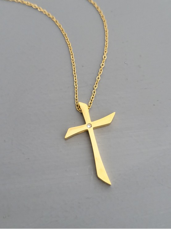 Κολιέ σταυρός specific χρυσό