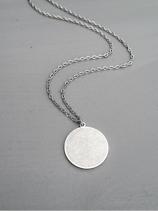 Κολιέ big Festos ασημί