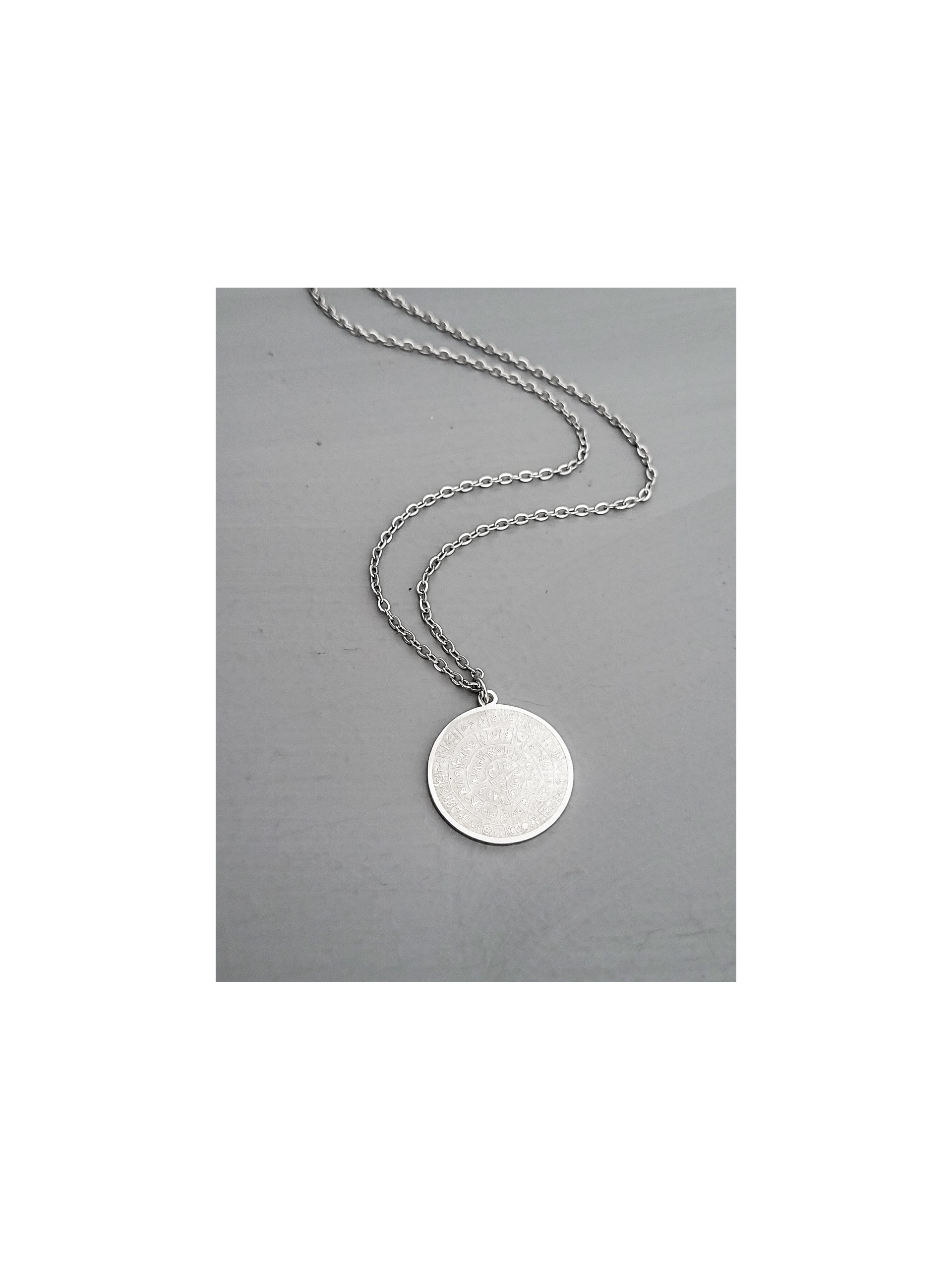 Κολιέ big Festos ασημί