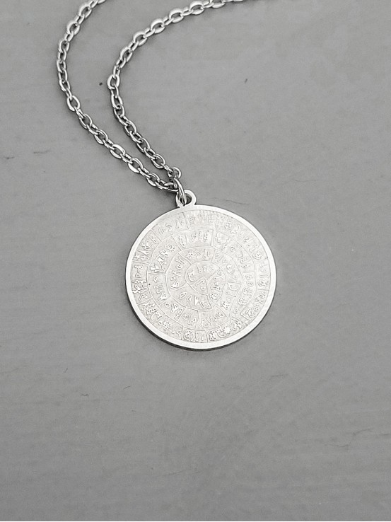 Κολιέ big Festos ασημί