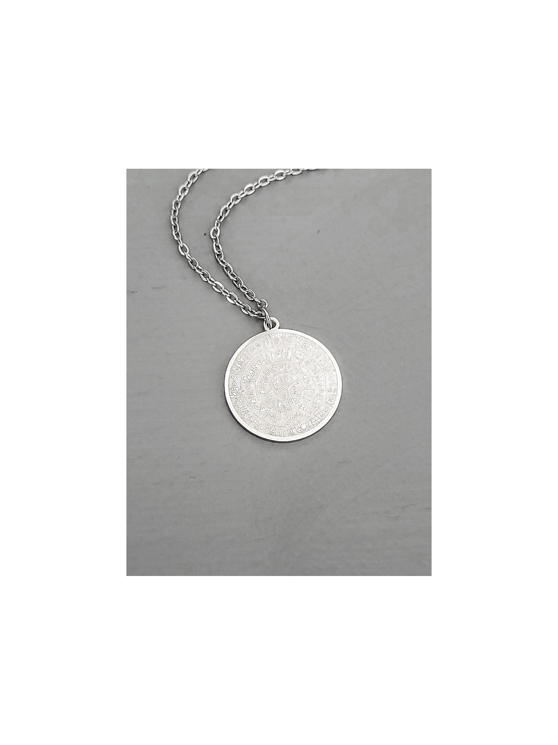 Κολιέ big Festos ασημί