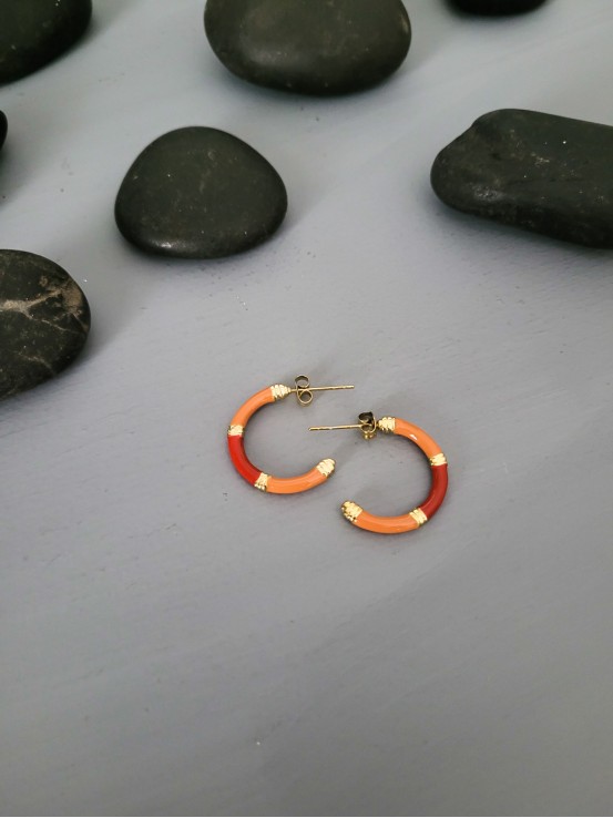 Σκουλαρίκια  enamel metal  two colors