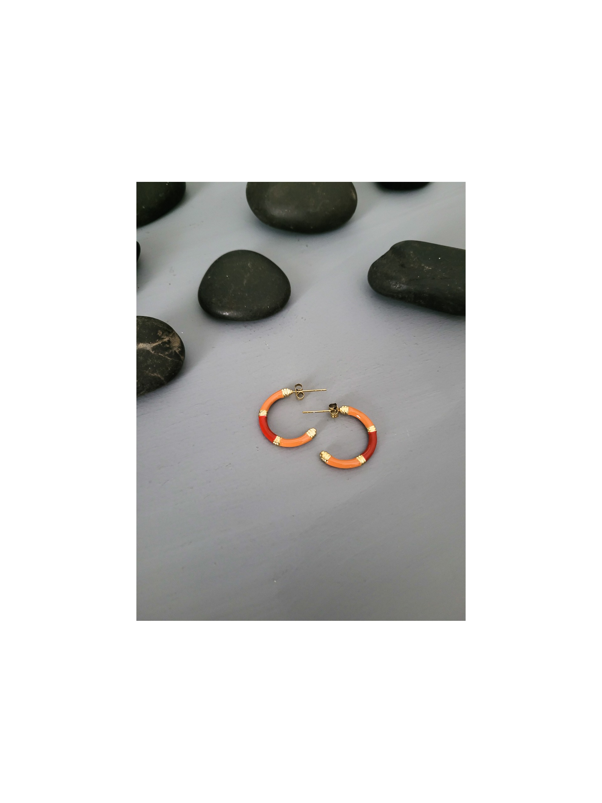 Σκουλαρίκια  enamel metal  two colors