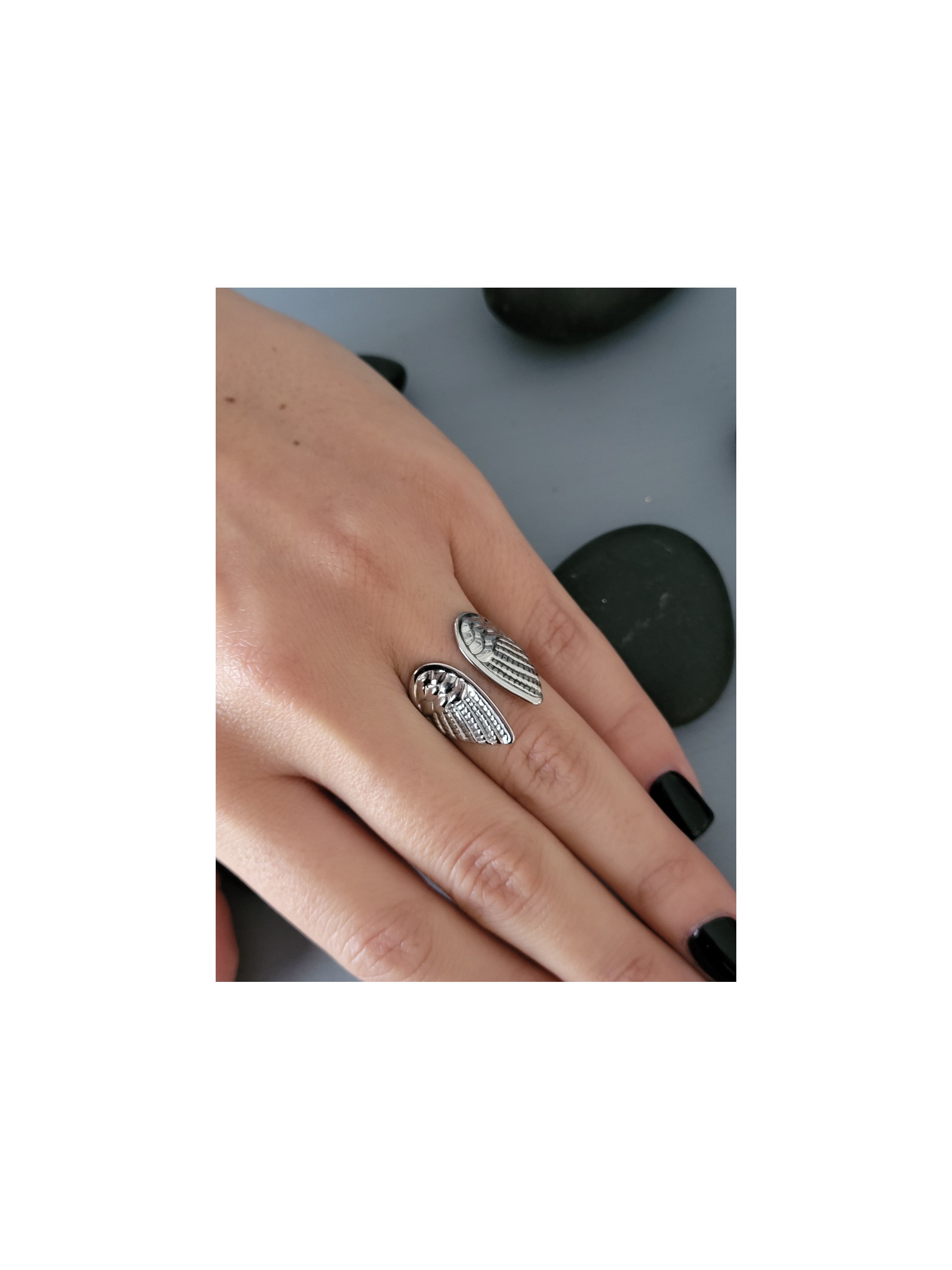 Δαχτυλίδι Angel wings ασημί