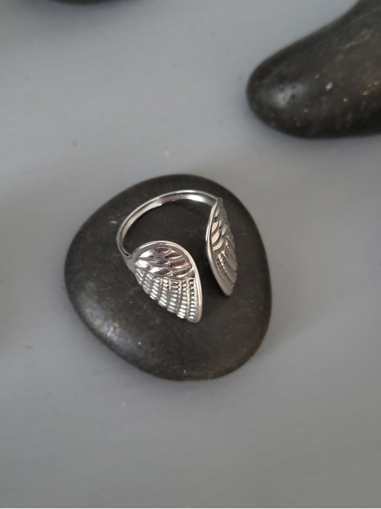 Δαχτυλίδι Angel wings ασημί