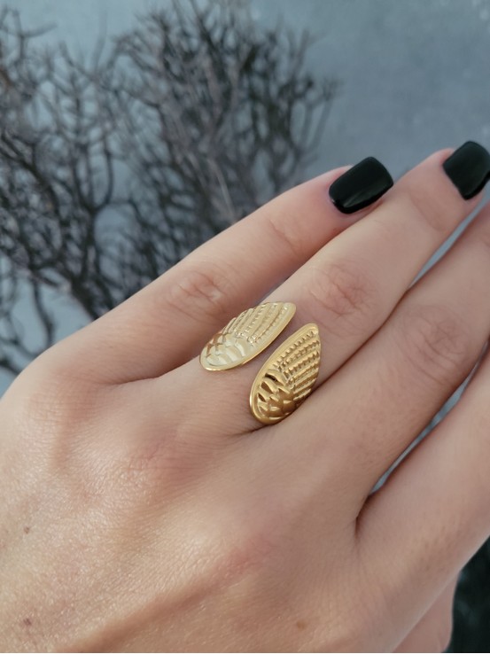 Δαχτυλίδι Angel wings χρυσό