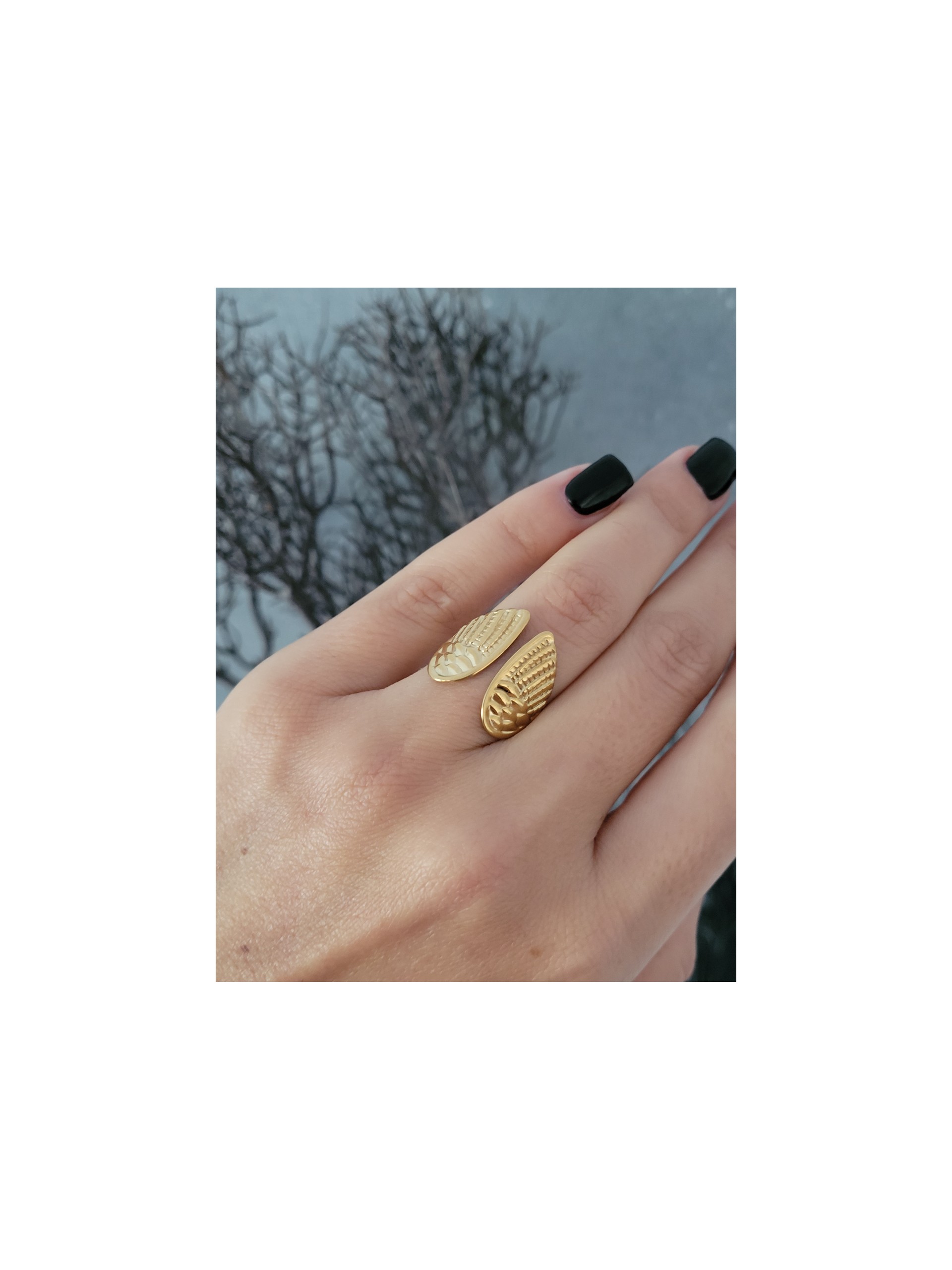 Δαχτυλίδι Angel wings χρυσό