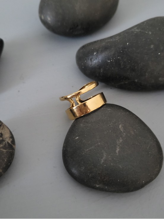 Δαχτυλίδι Double Lines χρυσό