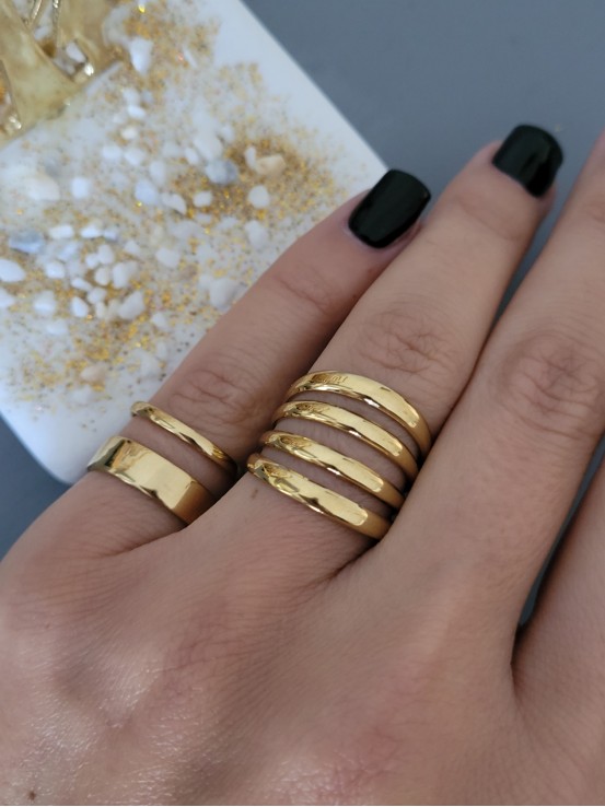 Δαχτυλίδι Double Lines χρυσό