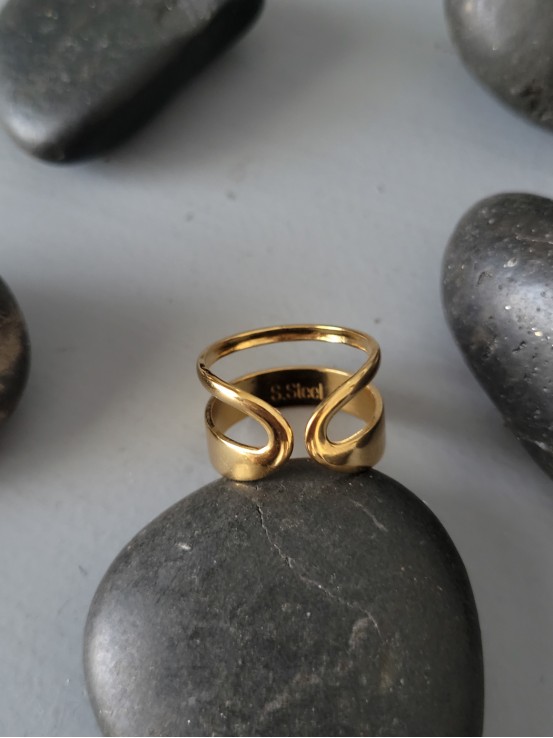 Δαχτυλίδι Double Lines χρυσό