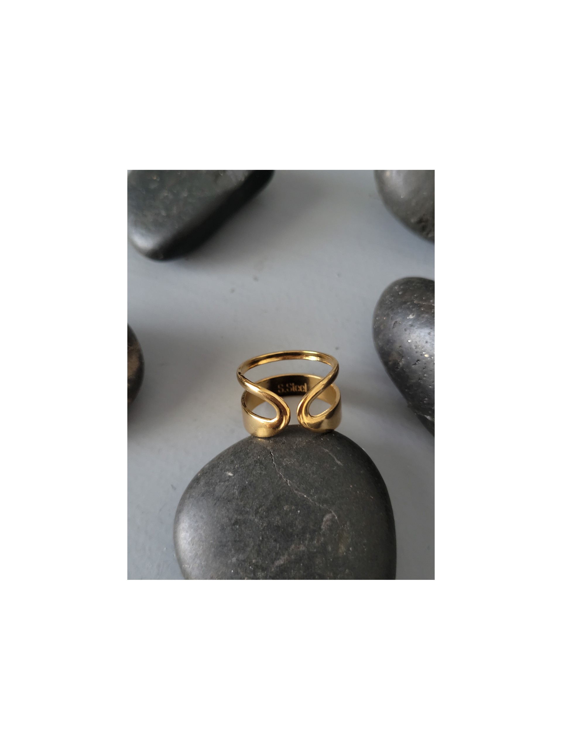 Δαχτυλίδι Double Lines χρυσό