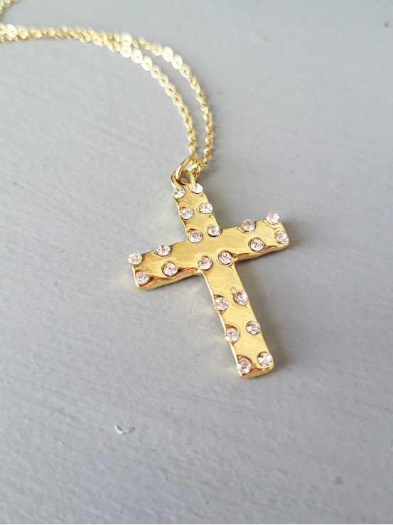 Κολιέ σταυρός Impressive χρυσό