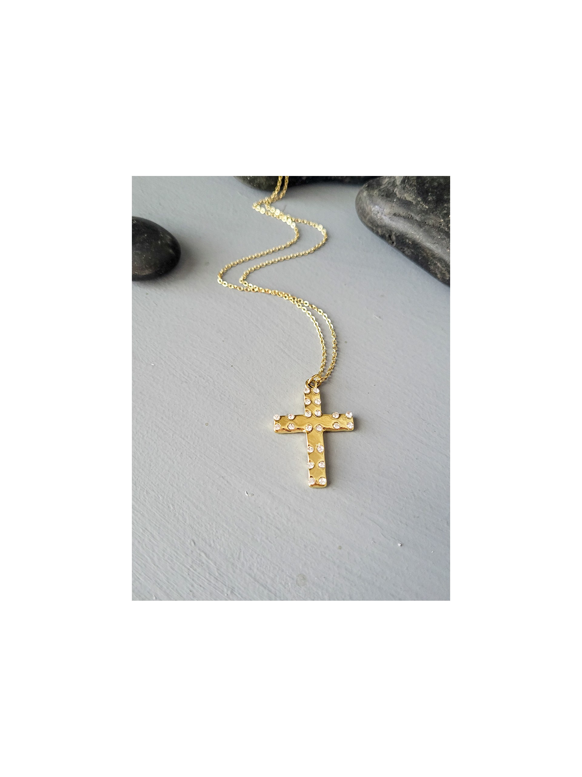 Κολιέ σταυρός Impressive χρυσό