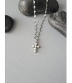 Κολιέ σταυρός  Small Pearl ασημί