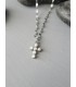 Κολιέ σταυρός  Small Pearl ασημί