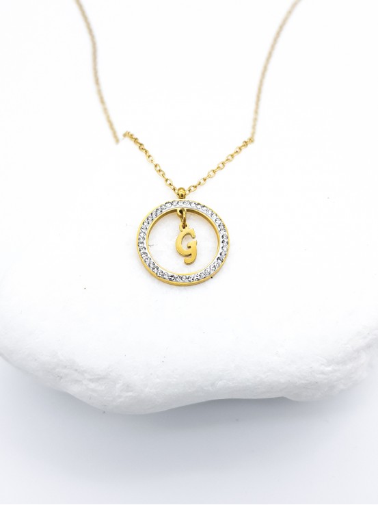 Κολιέ G Gold Strass