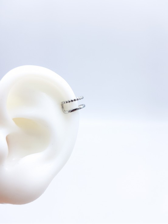 Σκουλαρίκι Ear Cuff  Double Line ασημί
