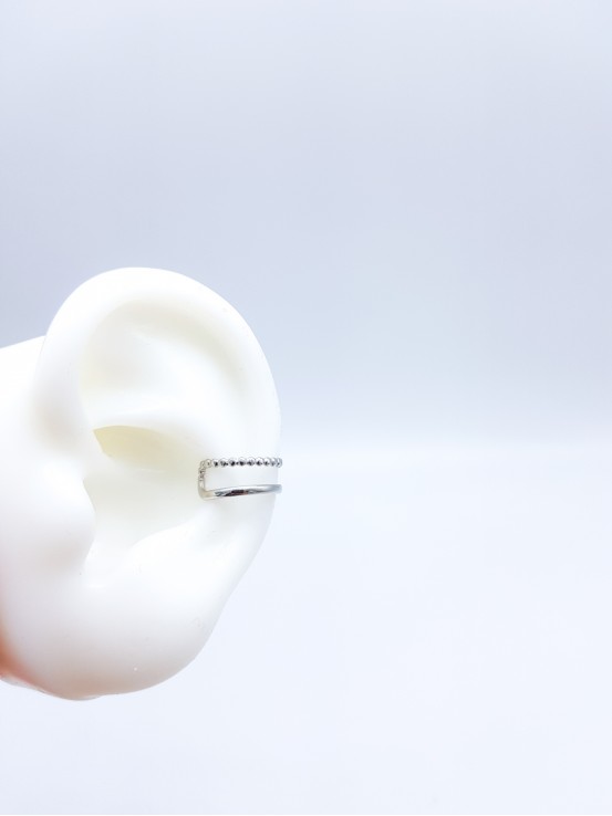 Σκουλαρίκι Ear Cuff  Double Line ασημί