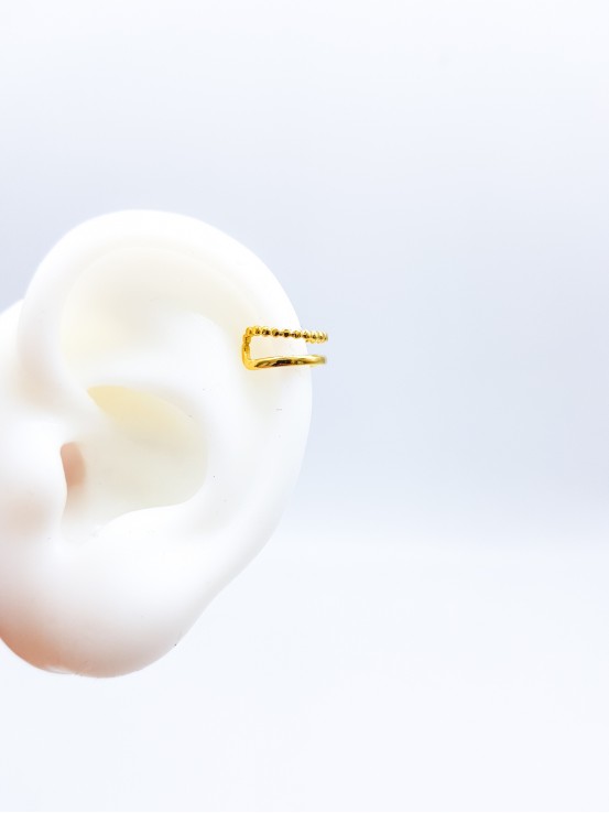 Σκουλαρίκι Ear Cuff  Double Line χρυσό