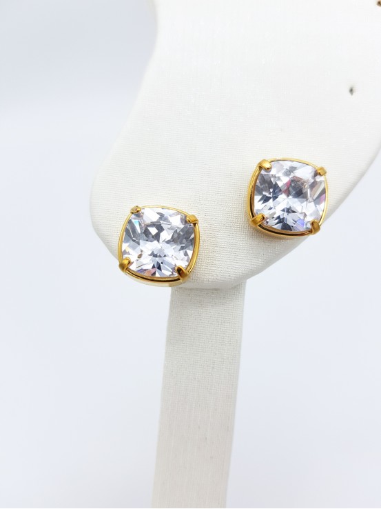 Σκουλαρίκια Full Crystal χρυσά