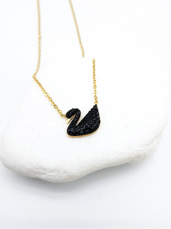 Κολιέ Black Swan χρυσό
