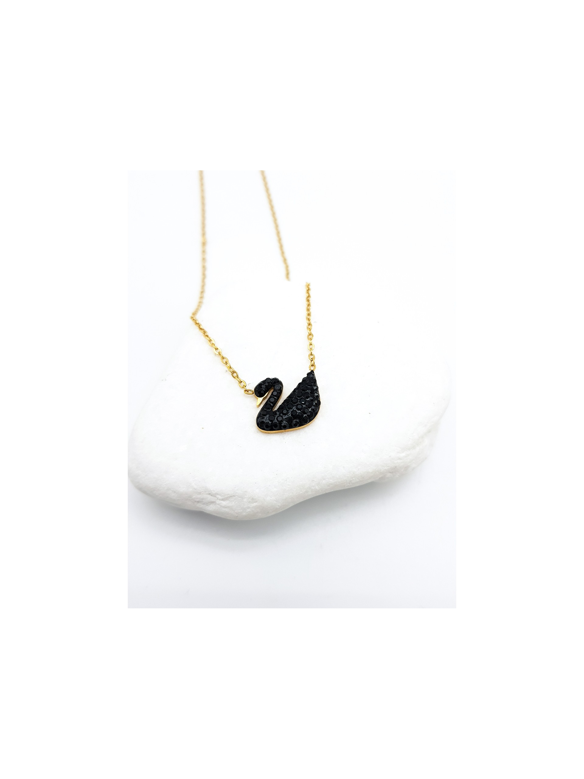 Κολιέ Black Swan χρυσό