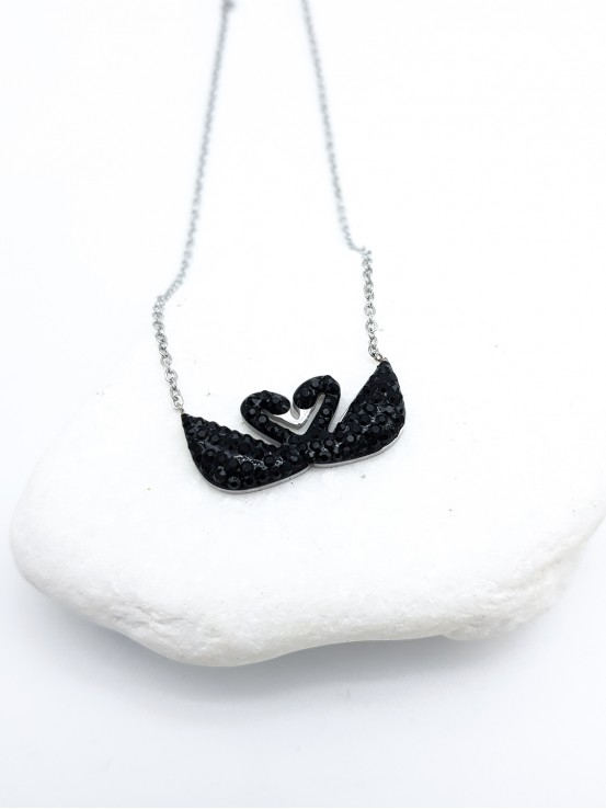 Κολιέ Black Swan Pair ασημί